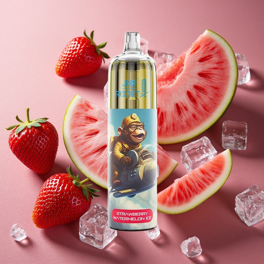 Jordgubb Vattenmelon Is JNR Rocket-X 12400 Puffs Justerbar Luftflöde Typ-C Snabbladdning Sverige grossist
