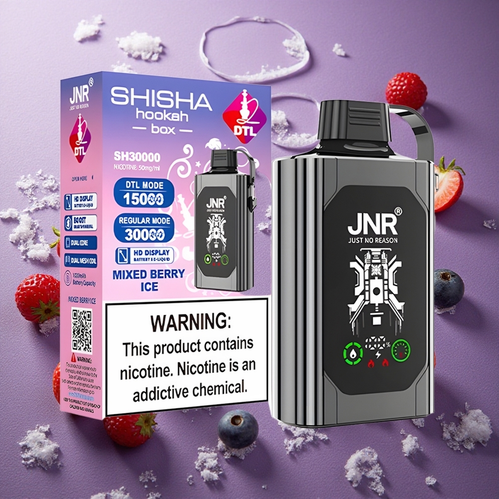 Blandad Bär Is JNR Shisha Hookah Box 20500 Puffs 25ml Kapacitet Dual Mesh Coil Sverige grossist