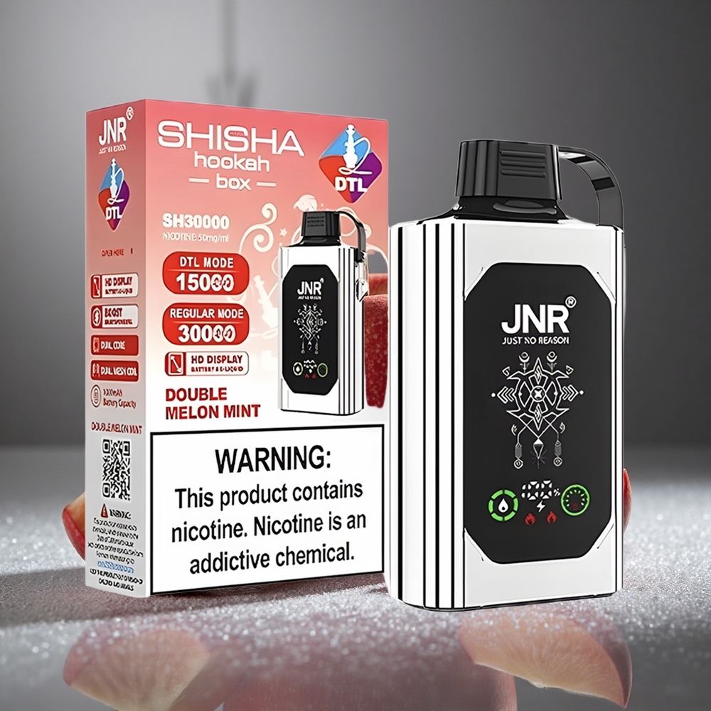 Dubbel Äpple JNR Shisha Hookah Box 20500 Puffs 25ml E-vätska Dual Mesh Coil Sverige grossist