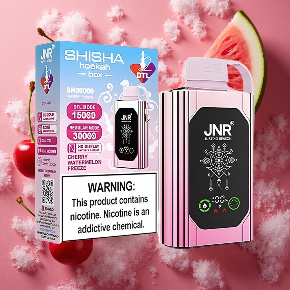 Körsbär Vattenmelon Frys JNR Shisha Hookah Box 20500 Puffs HD Display Type-C Snabbladdning Sverige grossist