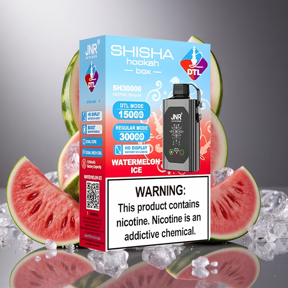 Vattenmelon Is JNR Shisha Hookah Box 20500 Puffs HD Display 25ml Sverige grossist