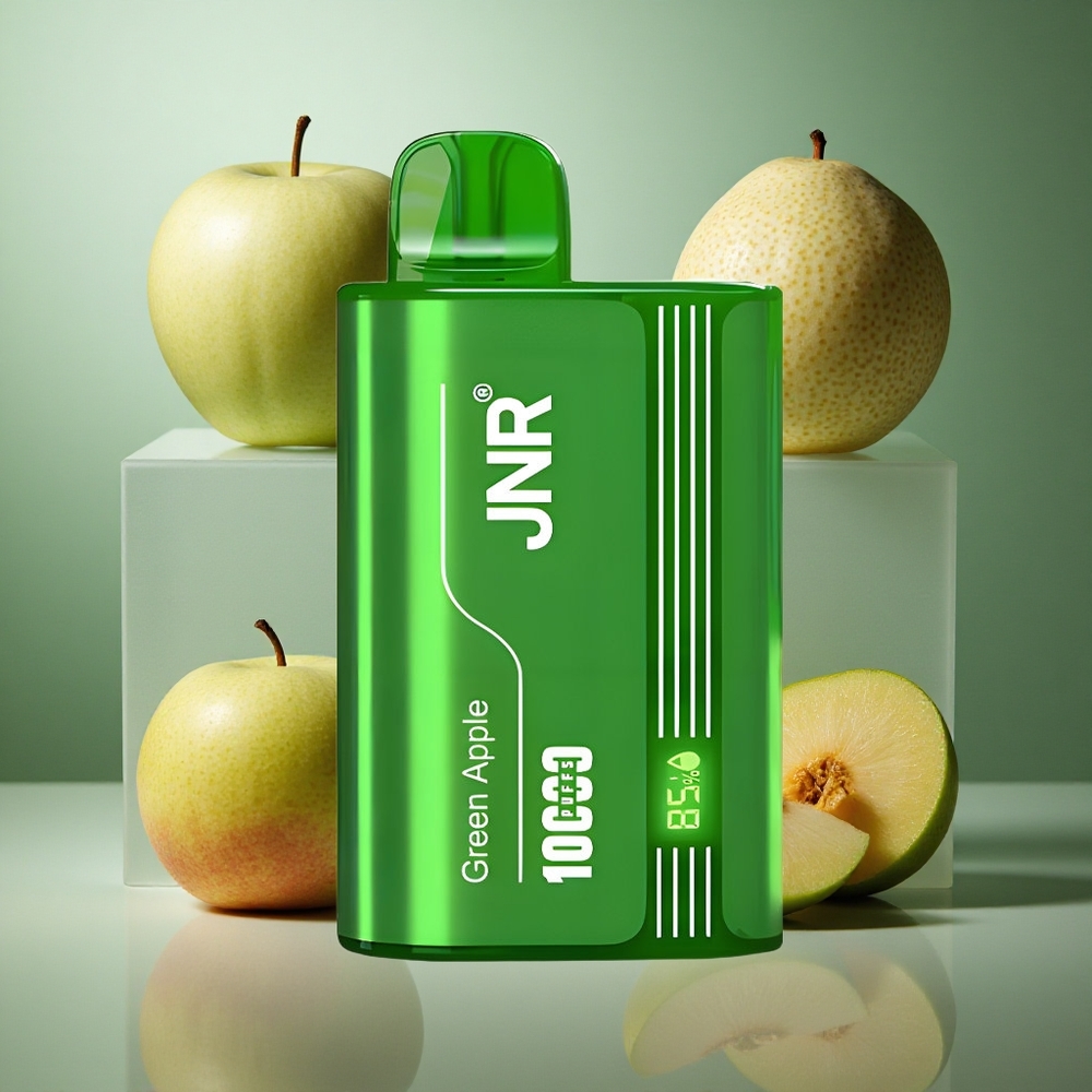 Grönt Äpple Persika Päron JNR Tank 10000 Puffs Justerbar Luftflöde Digital Display Sverige grossist