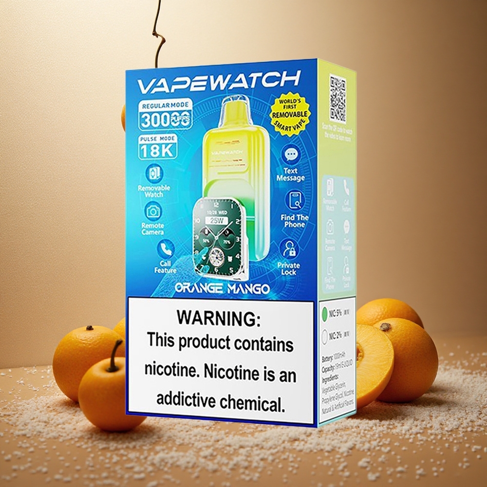 Apelsin Mango JNR Vape Watch 30000 Puffs 1000mAh 19mL Sverige grossist