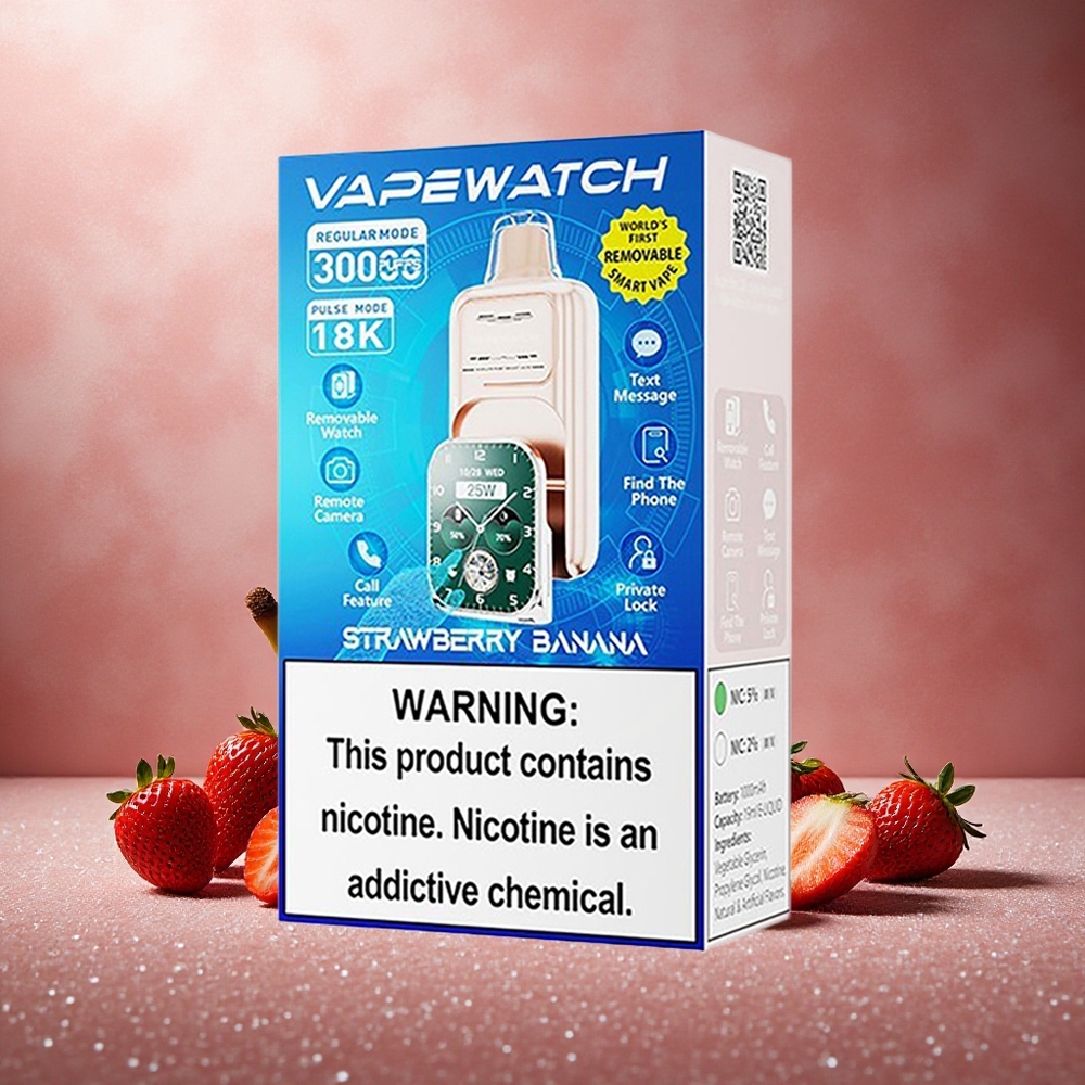 Jordgubb Banan JNR Vape Watch 30000 Puffs 1000mAh 19mL Sverige grossist