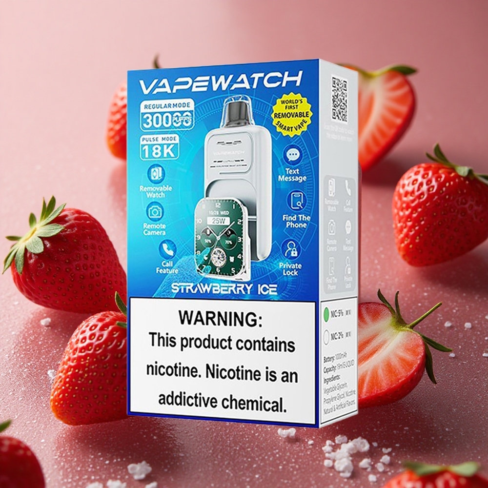 Jordgubb Is JNR Vape Watch 30000 Puffs 19mL Sverige grossist