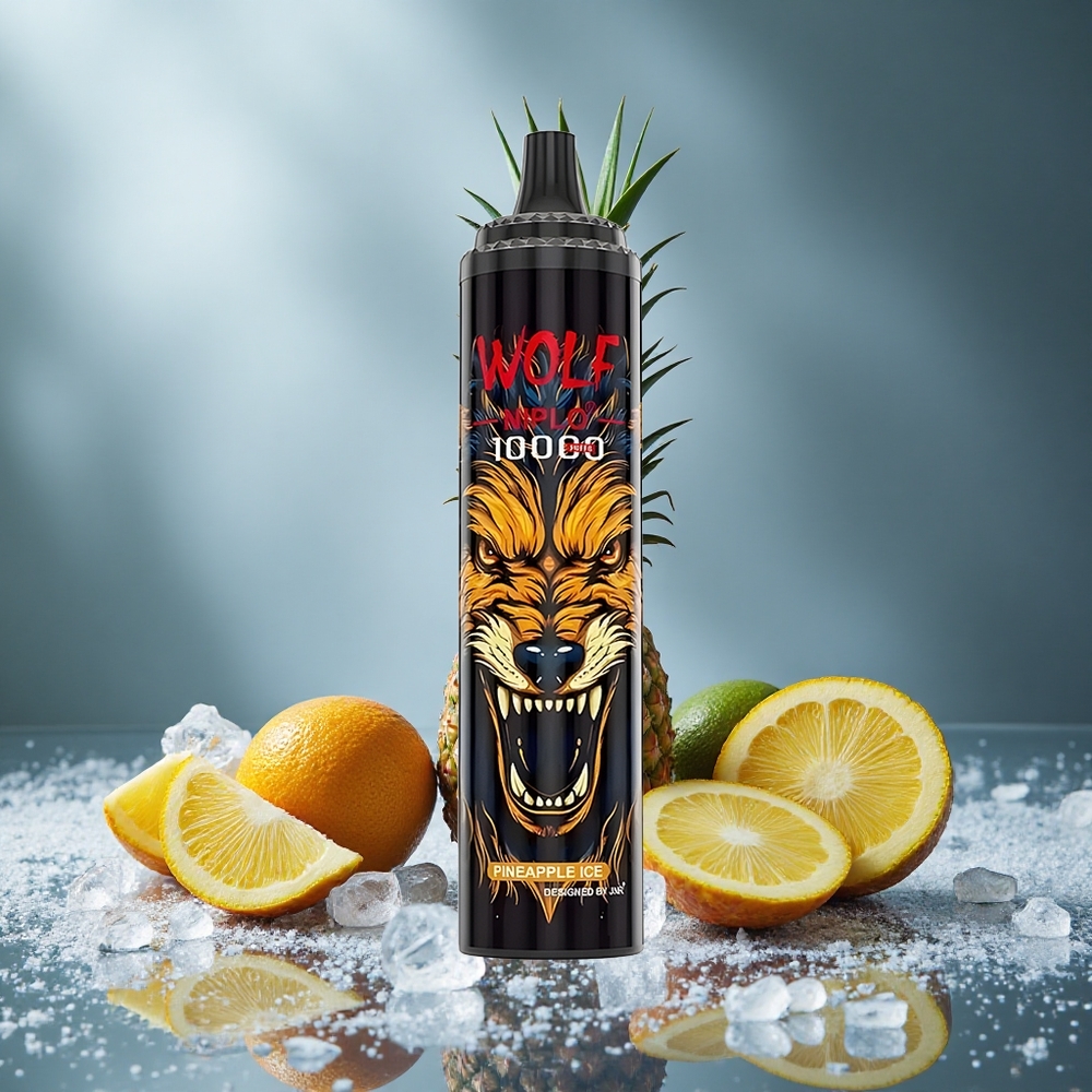 Ananas Is JNR Wolf Niplo 10000 Puffs 20ml E-vätska 1.0 Ohm Mesh Coil Sverige grossist