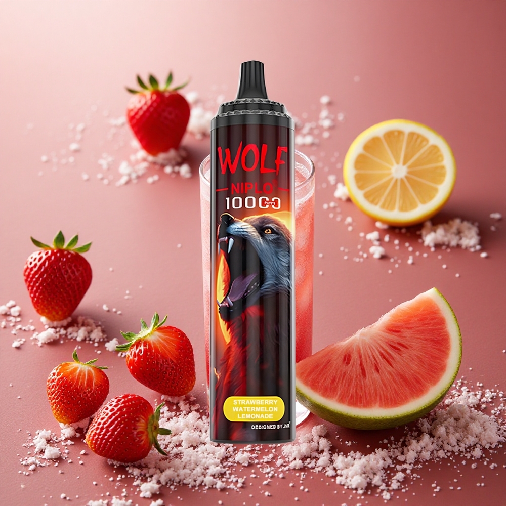 Jordgubb Vattenmelon Lemonad JNR Wolf Niplo 10000 Puffs 20ml E-vätska Typ-C snabbladdning Sverige grossist