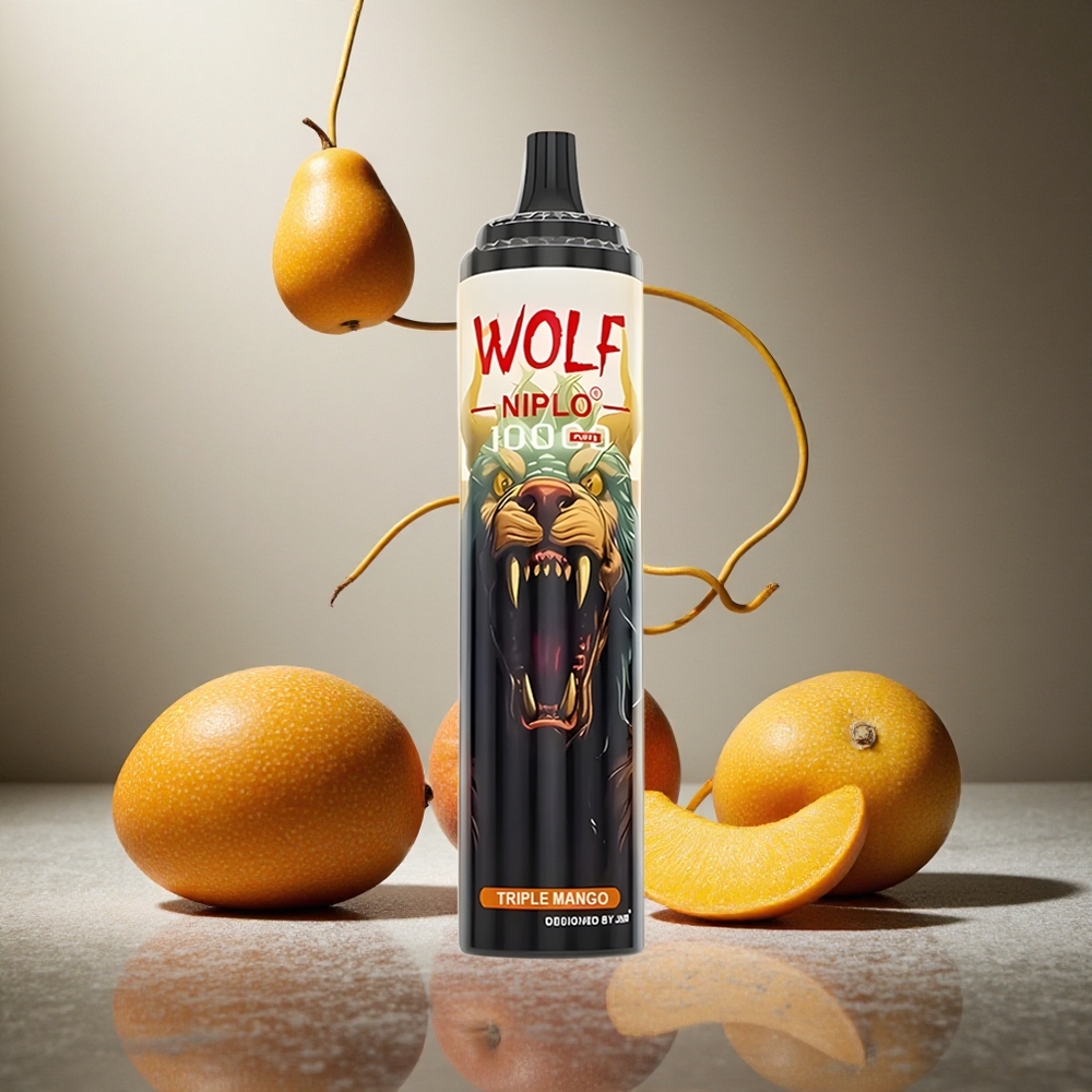 Trippel Mango JNR Wolf Niplo 10000 Puffs 20ml E-vätska Typ-C laddning Sverige grossist