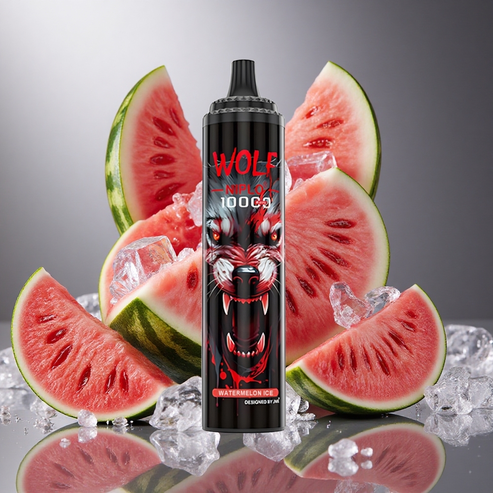 Vattenmelon Is JNR Wolf Niplo 10000 Puffs 20ml Vätskevolym Typ-C Snabbladdning Sverige grossist