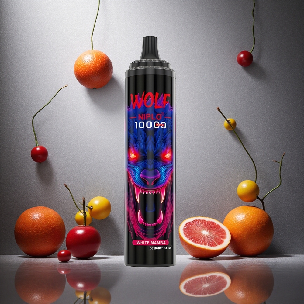 Vit Mamba JNR Wolf Niplo 10000 Puffs 20ml E-vätska 1.0 Ohm Mesh Coil Sverige grossist