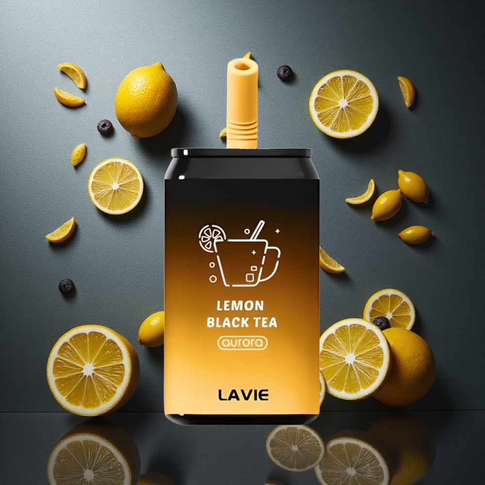 Citron Svart Te LAVIE Aurora 11000 Puffs 22ML 650mAh Sverige grossist