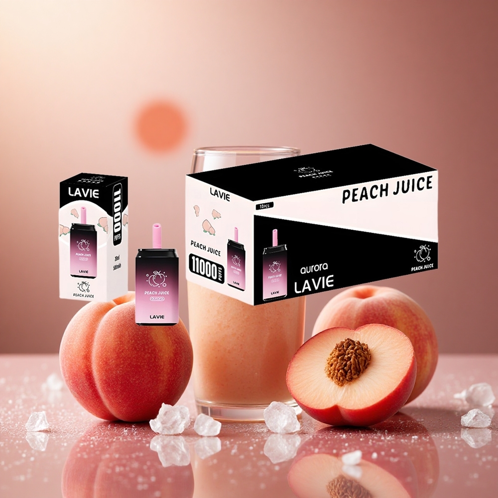 Persikjuice LAVIE Aurora 11000 Puffs 22ML Kapacitet 650mAh Batteri Sverige grossist