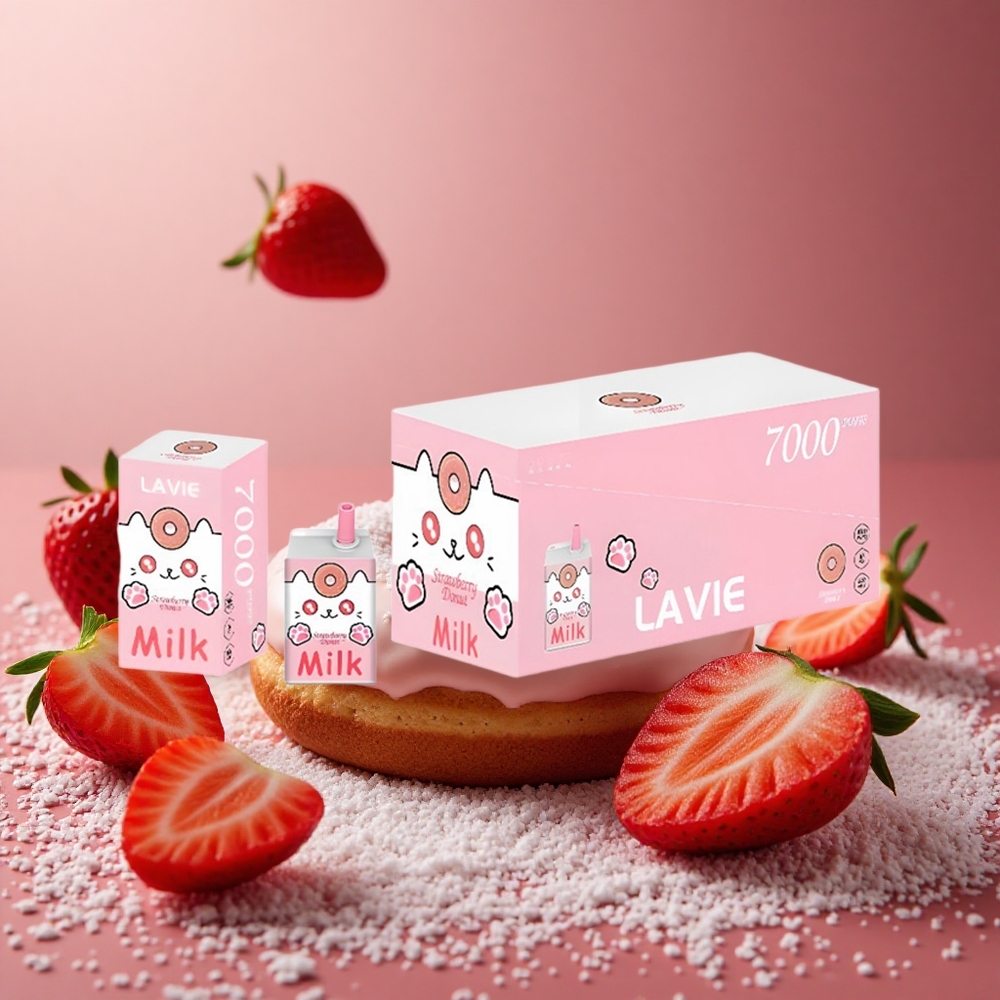 Jordgubbsmunk LAVIE Milk 7000 Puffs 16ML 600mAh Sverige grossist