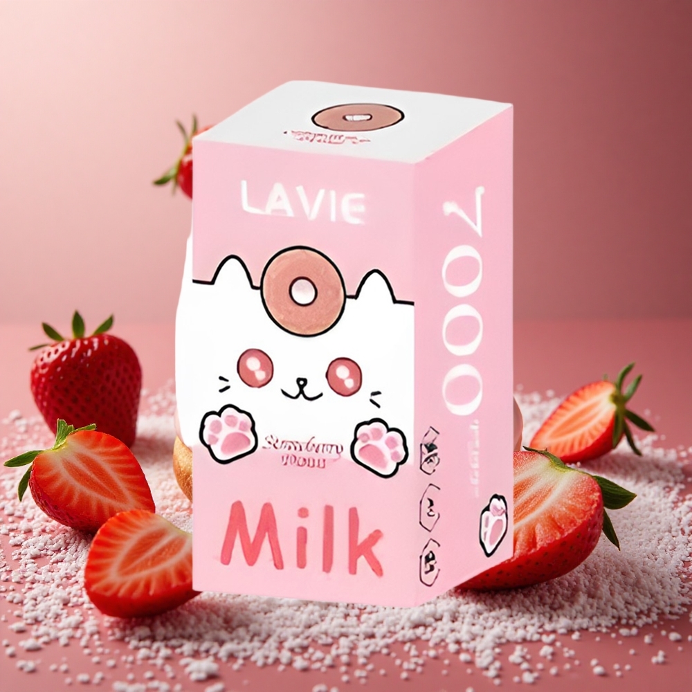 Jordgubbsmunk LAVIE Milk 7000 Puffs 16ML 600mAh Sverige grossist