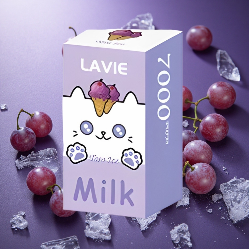 Vinbär Is LAVIE Milk 7000 Puffs 16ML 600mAh Sverige grossist