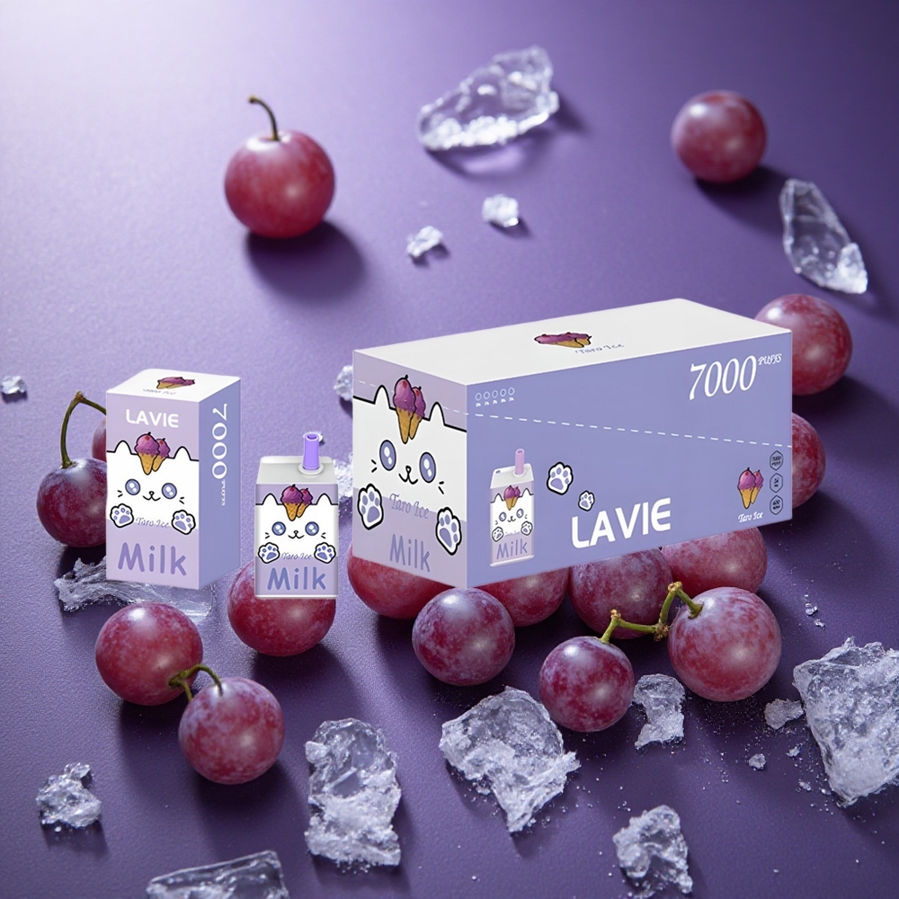 Vinbär Is LAVIE Milk 7000 Puffs 16ML 600mAh Sverige grossist