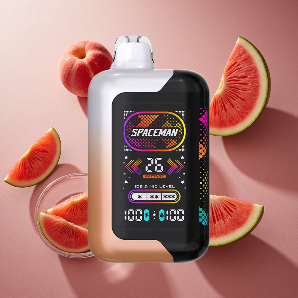 Juicy Peach Watermelon (Saftig Persika Vattenmelon) SMOK SPACEMAN SP40000 40000 Puffar 20ml eLiquid Sverige grossist