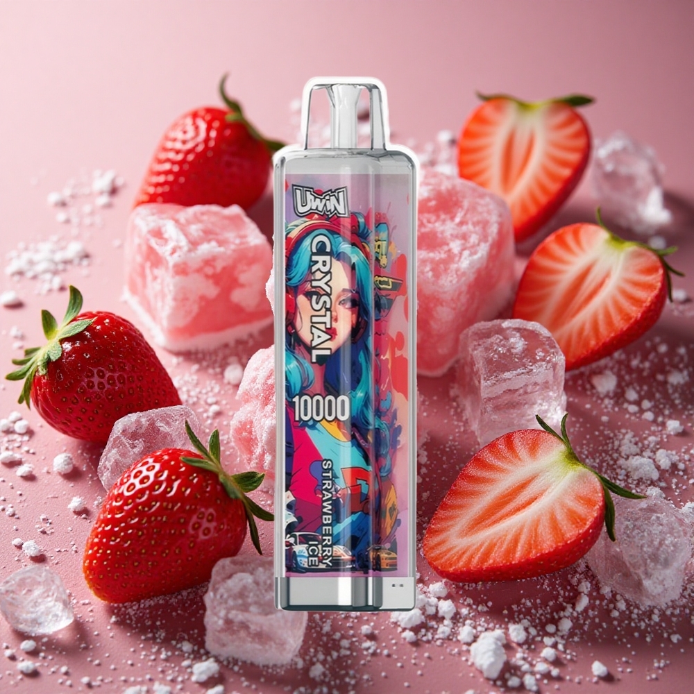 Jordgubb Is UWIN Crystal 10000 Puffs 18ml 650mAh Sverige grossist