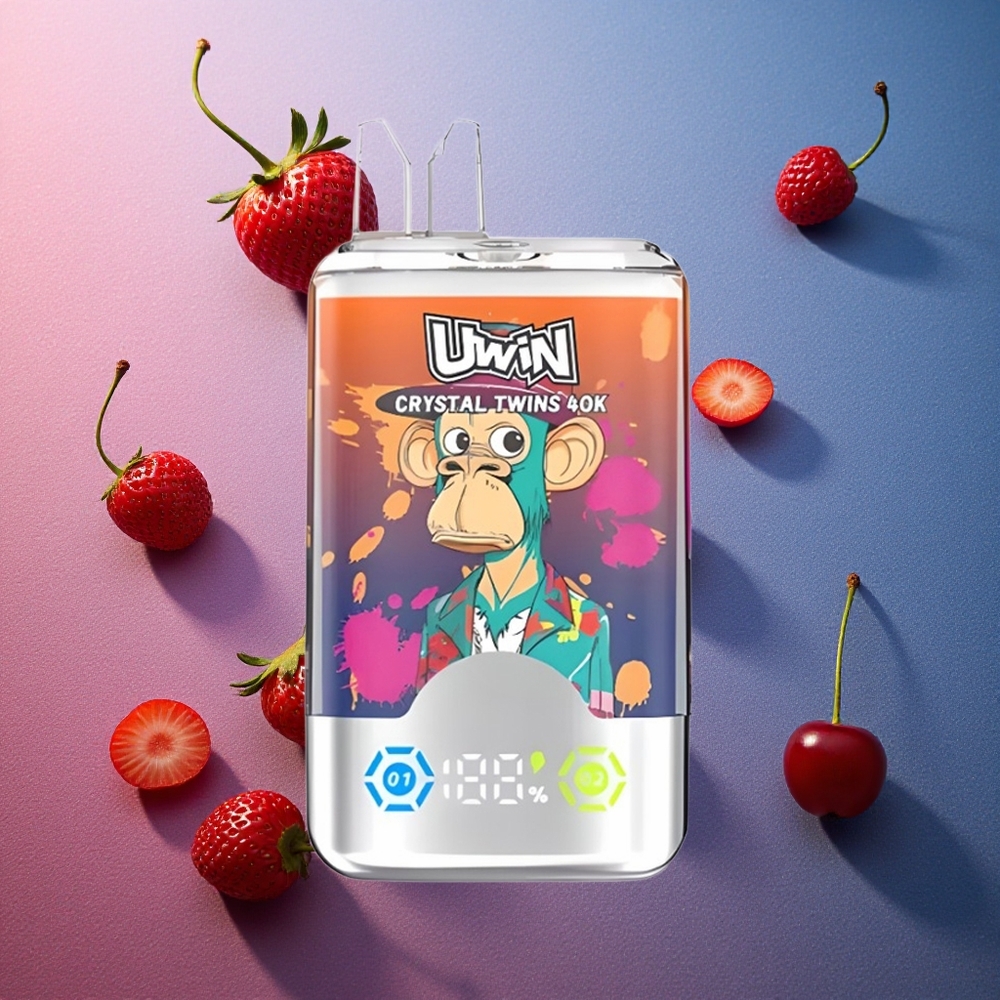Jordgubb Hallon Körsbär Mr Blå UWIN Crystal Twins 40000 Puff Uppladdningsbar Design 850mAh Batteri Sverige grossist
