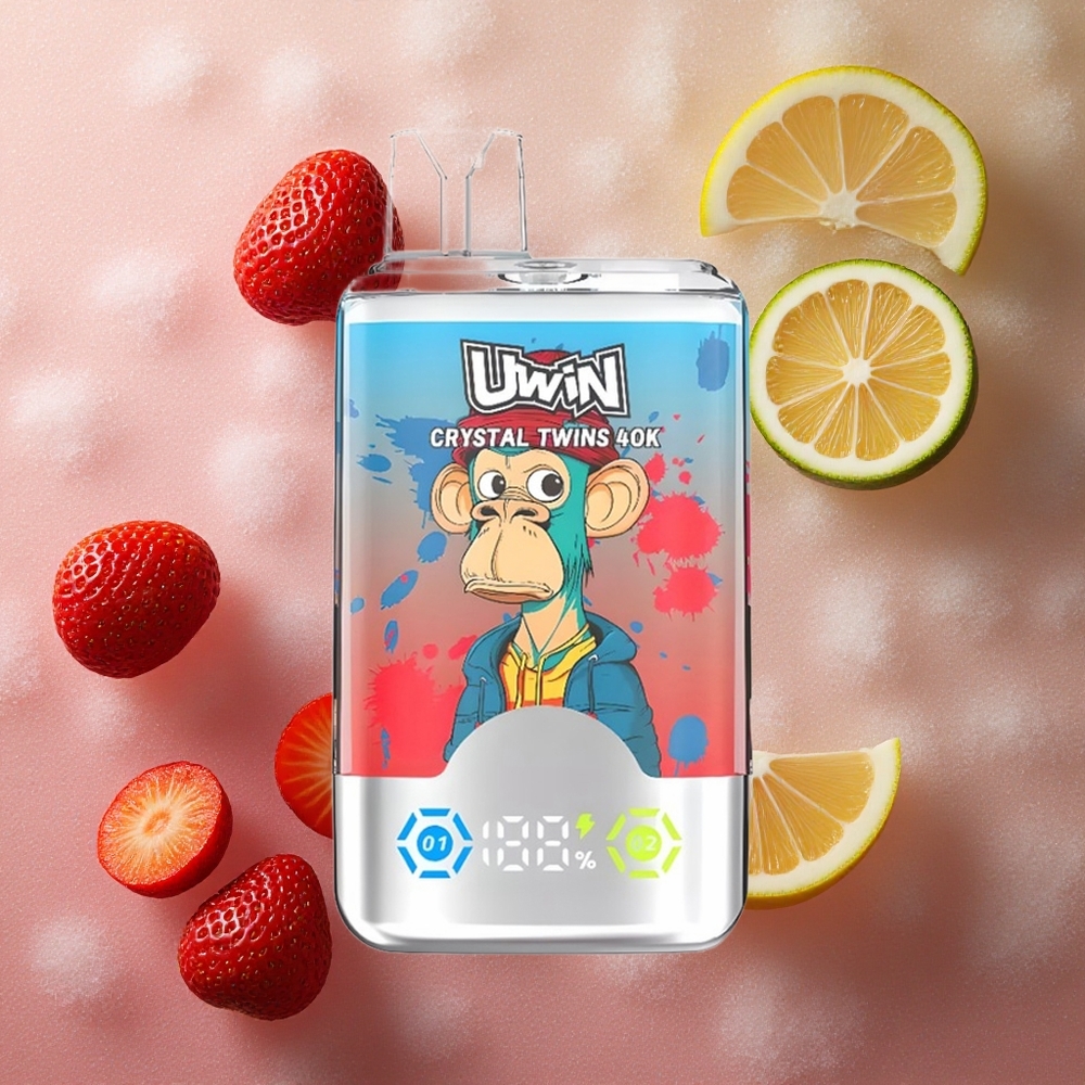 Jordgubb Vattenmelon Citron Lime UWIN Crystal Twins 40000 Puffs 32ml E-vätska 850mAh Batteri Sverige grossist