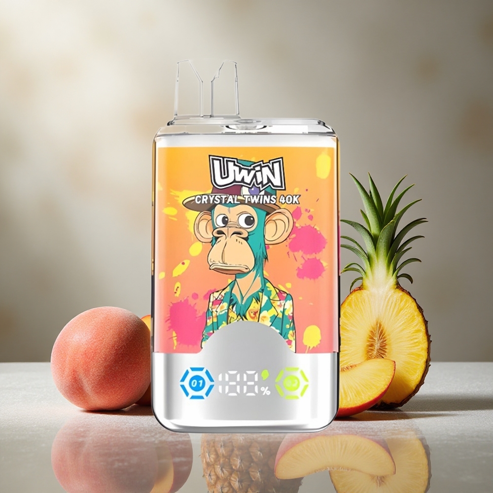 Persika Mango Ananas Red Bull UWIN Crystal Twins 40000 Puffs Uppladdningsbar Design 850mAh Batteri Sverige grossist