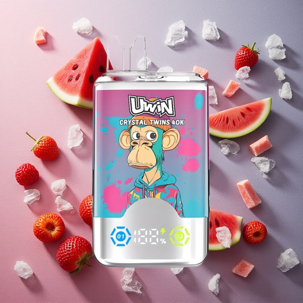 Vattenmelon Is Blandade Bär UWIN Crystal Twins 40000 Puffs 32ml E-vätska 850mAh Batteri Sverige grossist
