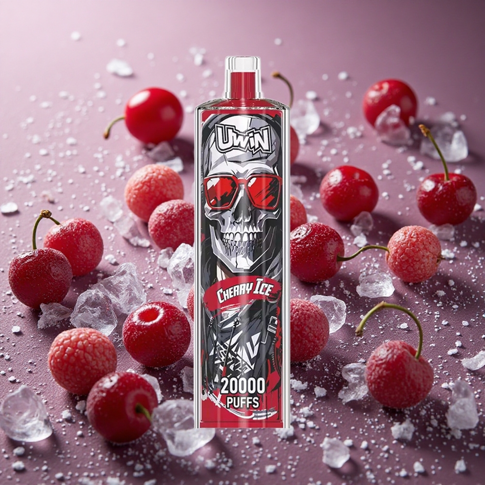 Körsbärsis Uwin Shisha Hookah Crystal 20000 Puffar 22ml Sverige grossist