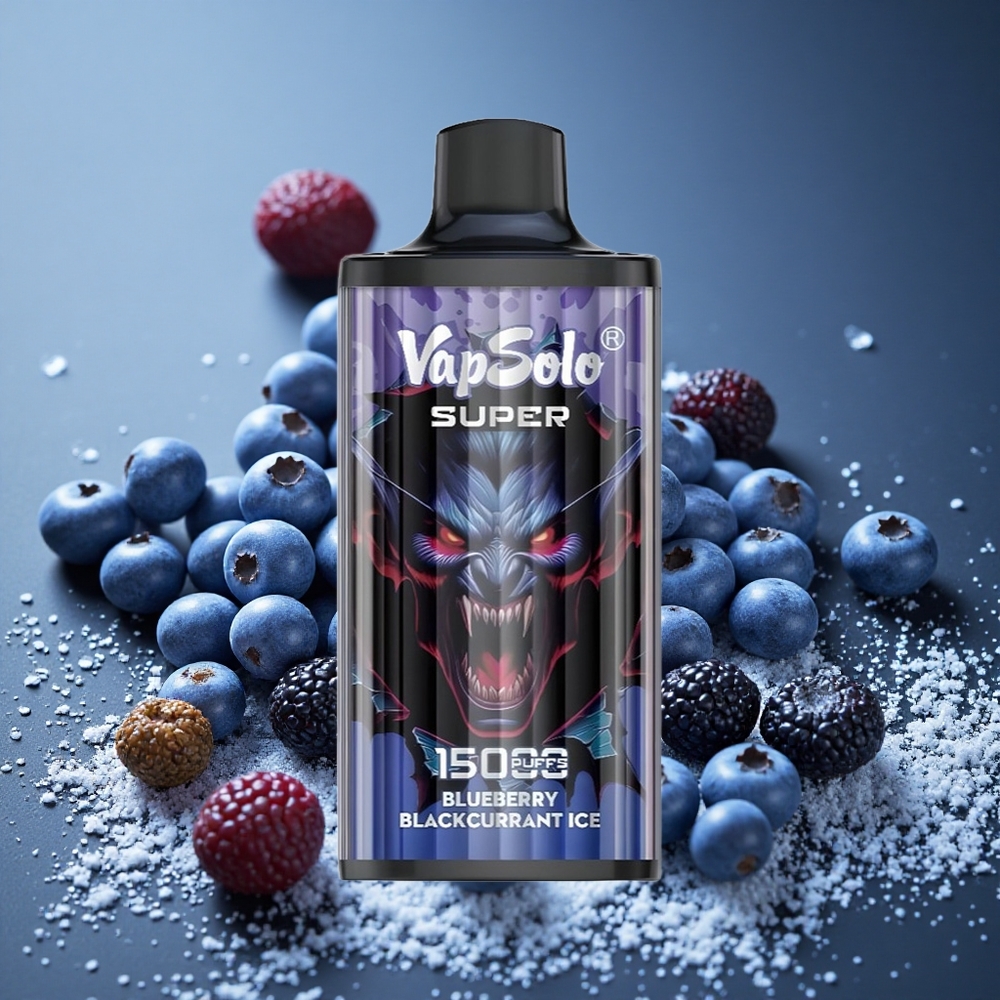Blåbär Svartvinbär Is Vapsolo Super 15000 Puffs 40ml E-Vätska 850mah Batteri Sverige grossist