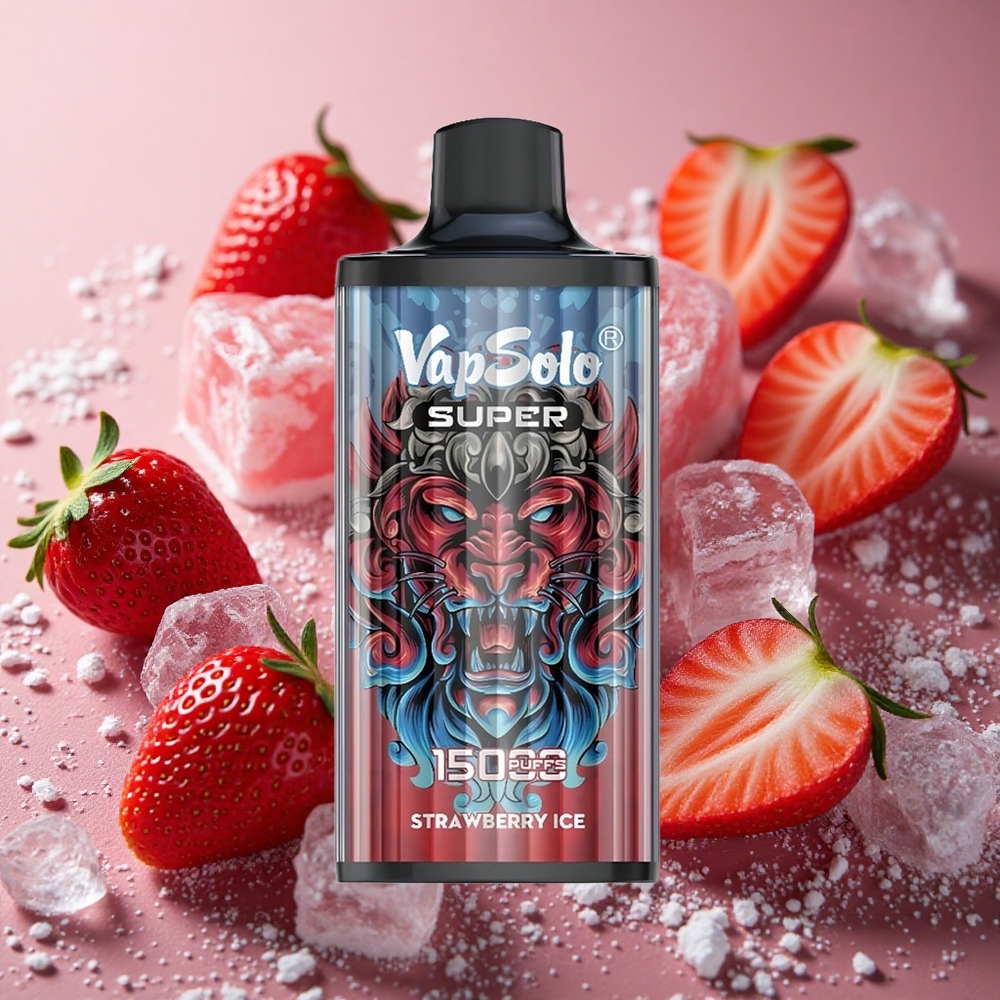 Jordgubb Is Vapsolo Super 15000 Puffs 40ml 850mah Sverige grossist