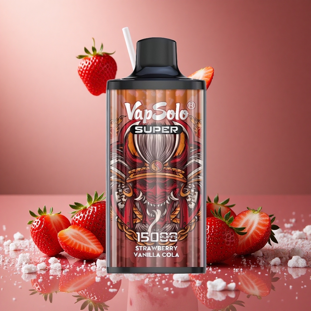 Jordgubbe Vanilj Cola Vapsolo Super 15000 puffar 40ml E-vätska Sverige grossist