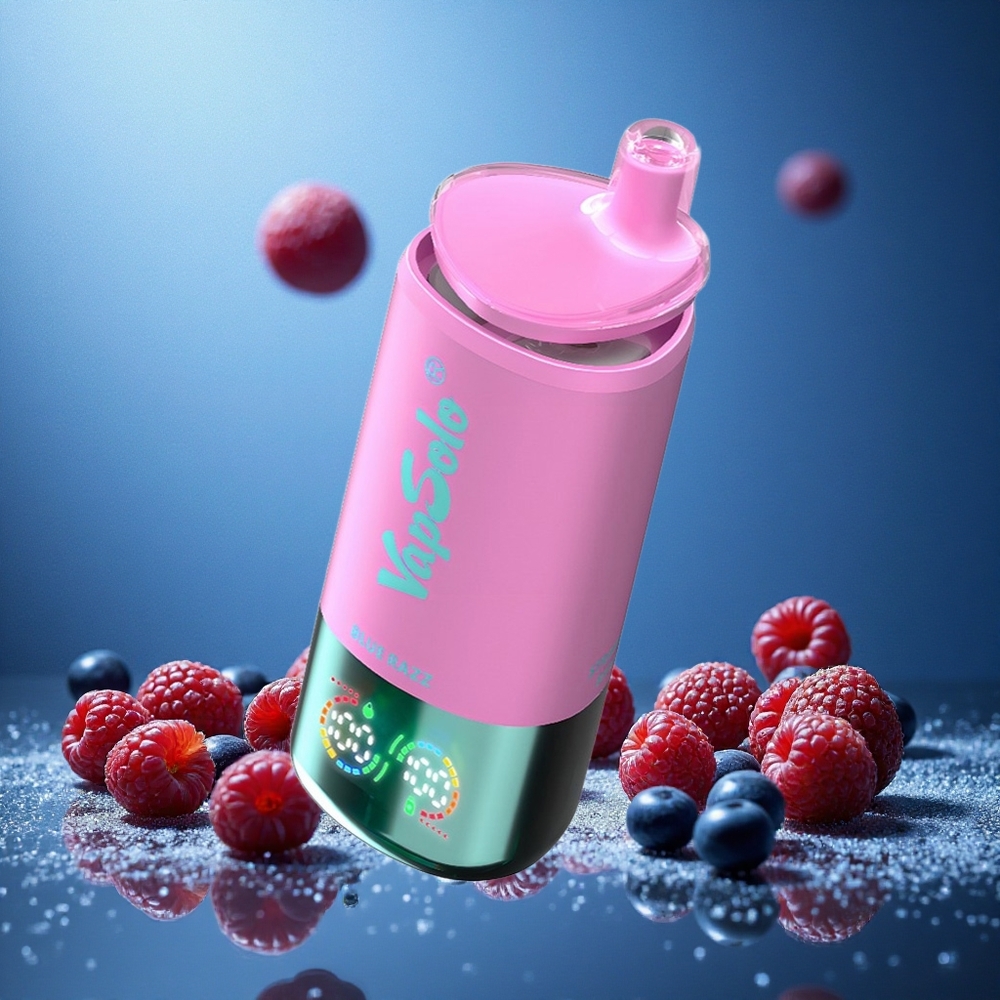 Blå Hallon VapSolo Triple 30000 Puffar 40ml E-vätska Sverige grossist