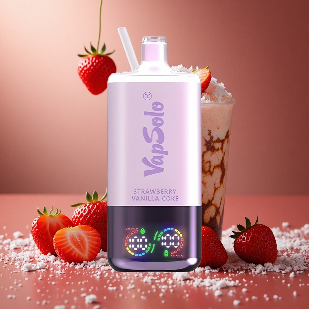 Jordgubb Vanilj Cola VapSolo Triple 30000 Puffs 40ml E-Liquid 3 Tank Sverige grossist