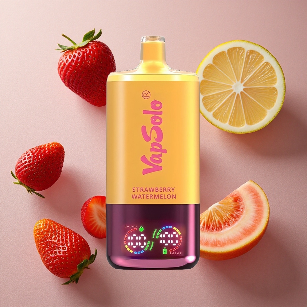 Jordgubb Vattenmelon & Citron Persika VapSolo Triple 30000 Puffs 40ml E-Vätska 3 Tankar Sverige grossist