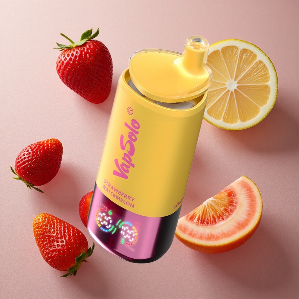 Jordgubb Vattenmelon & Citron Persika VapSolo Triple 30000 Puffs 40ml E-Vätska 3 Tankar Sverige grossist
