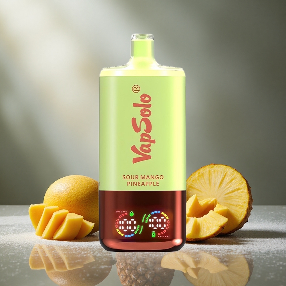 Sur Mango Ananas VapSolo Triple 30000 Puffs 40ml E-Liquid 3 Oljetank Sverige grossist