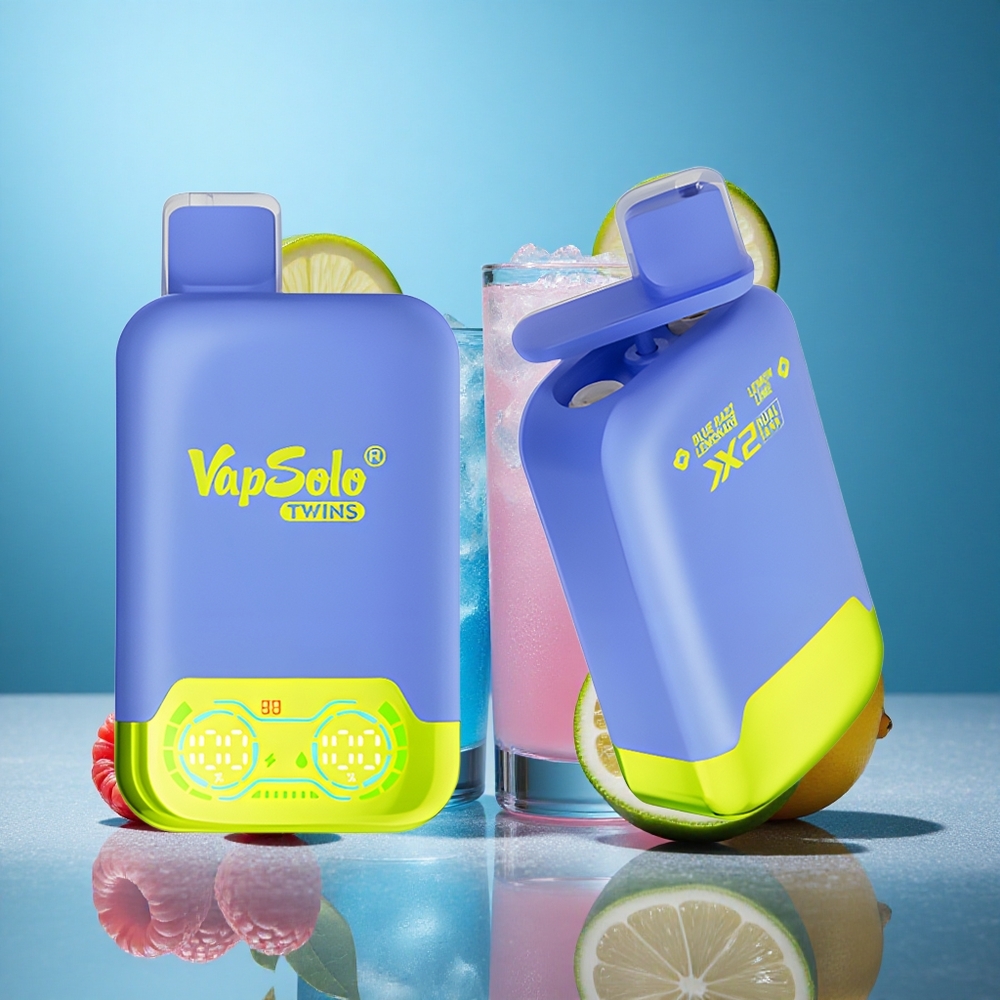 Blå Hallon Lemonad & Citron Lime Vapsolo Twins 20000 Puffs 40 ml Sverige grossist