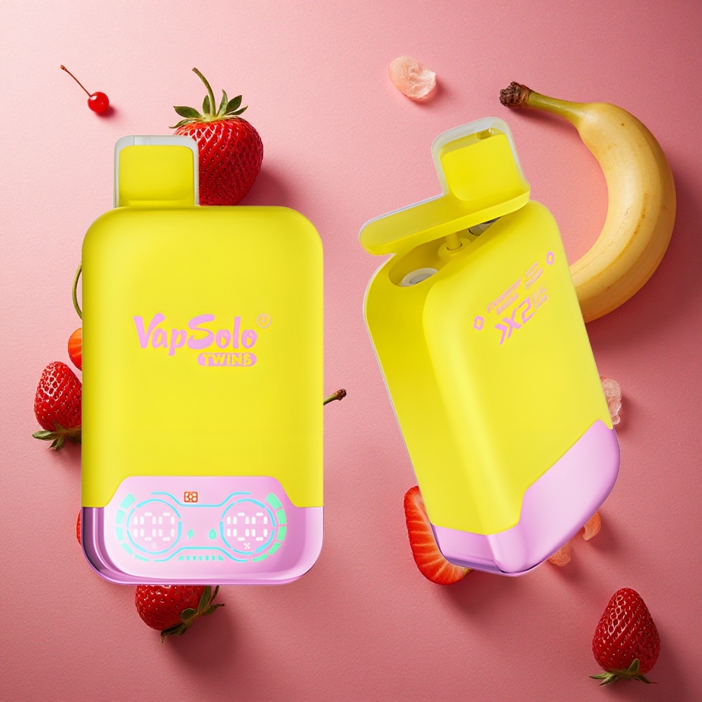 Jordgubb Banan & Fizzy Körsbär Vapsolo Twins 20000 Puffar 40 ml E-vätska Sverige grossist