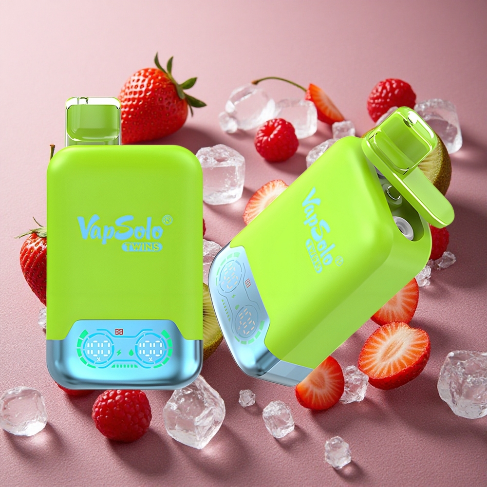 Jordgubb Kiwi & Jordgubb Hallon Körsbär Is Vapsolo Twins 20000 Puffar 40 ml E-Vätska Sverige grossist