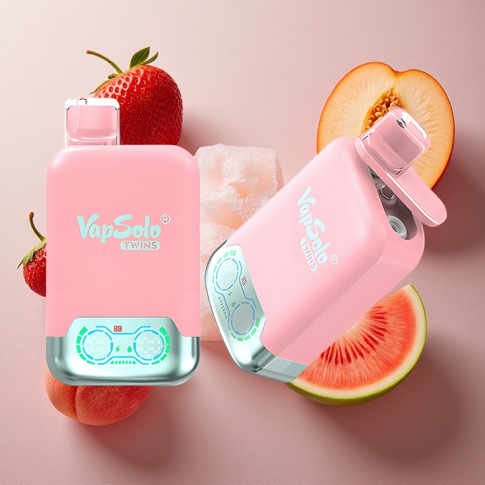 Jordgubbe Is & Mango Persika Vattenmelon Vapsolo Twins 20000 Puffs 40 ml E-vätska Sverige grossist