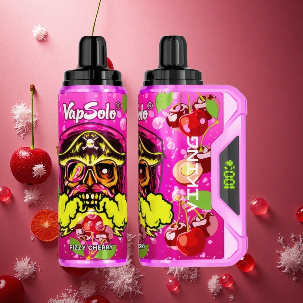 Friskt Körsbär VapSolo VIKING 12000 Puffs 22ml E-vätska Sverige grossist