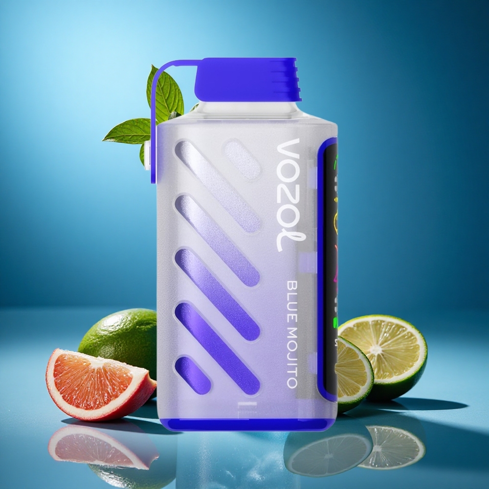 Blå Mojito VOZOL Gear Power 20000 Puffs Dual Mesh Coil Full Screen Display Sverige grossist