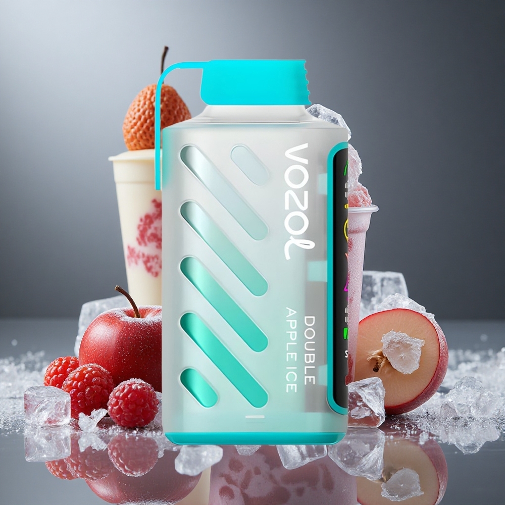 Dubbel Äpple Iskall VOZOL Gear Power 20000 Puffs 20mL Fullskärmsdisplay Sverige grossist