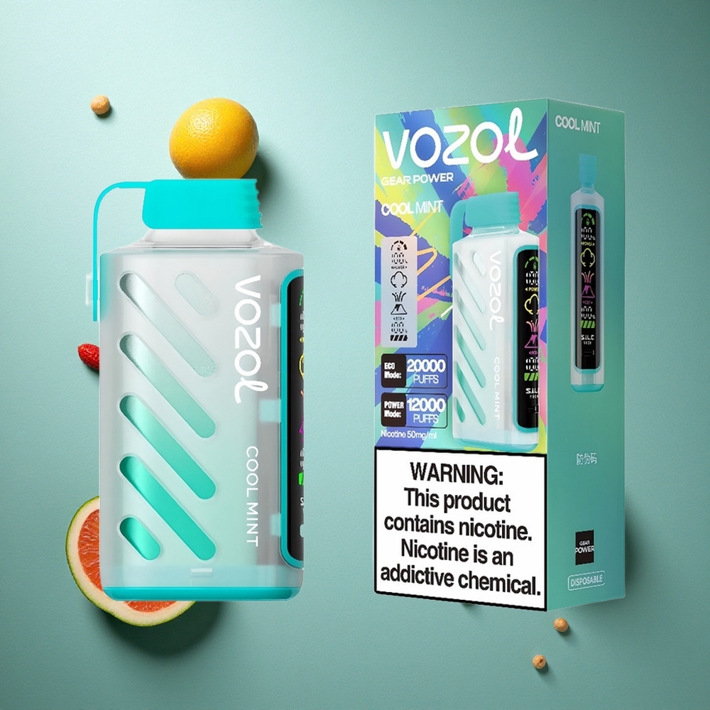 Kylmynta VOZOL Gear Power 20000 Puffs 20mL Full Screen Display Sverige grossist