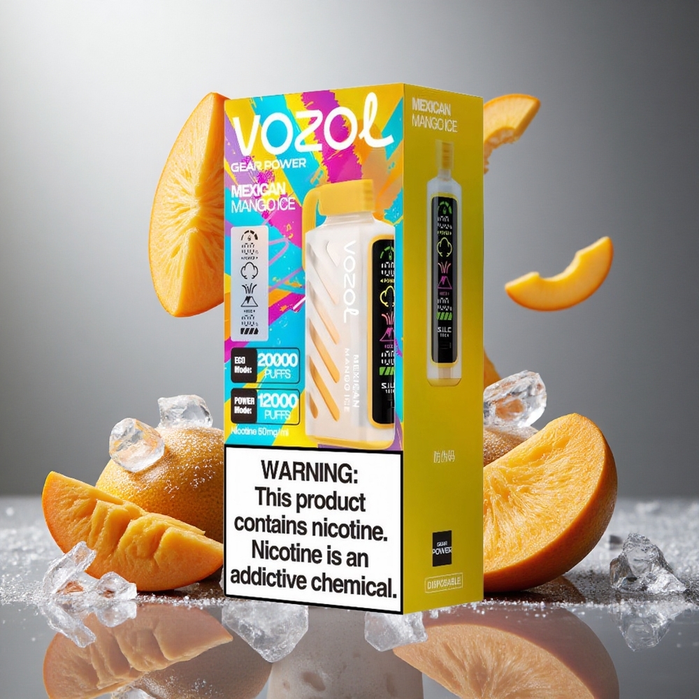 Mexikansk Mango Is VOZOL Gear Power 20000 Puffs Dual Mesh Coil Full Screen Display Sverige grossist