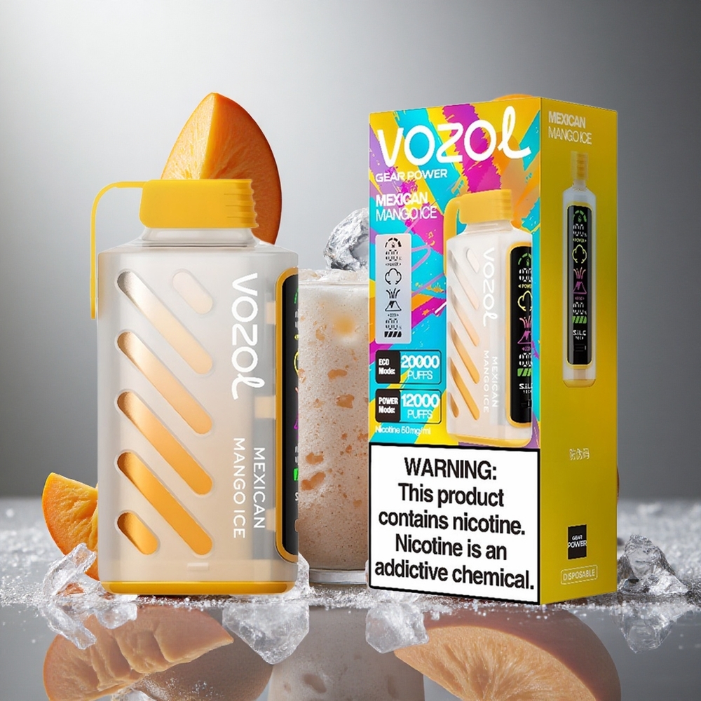 Mexikansk Mango Is VOZOL Gear Power 20000 Puffs Dual Mesh Coil Full Screen Display Sverige grossist