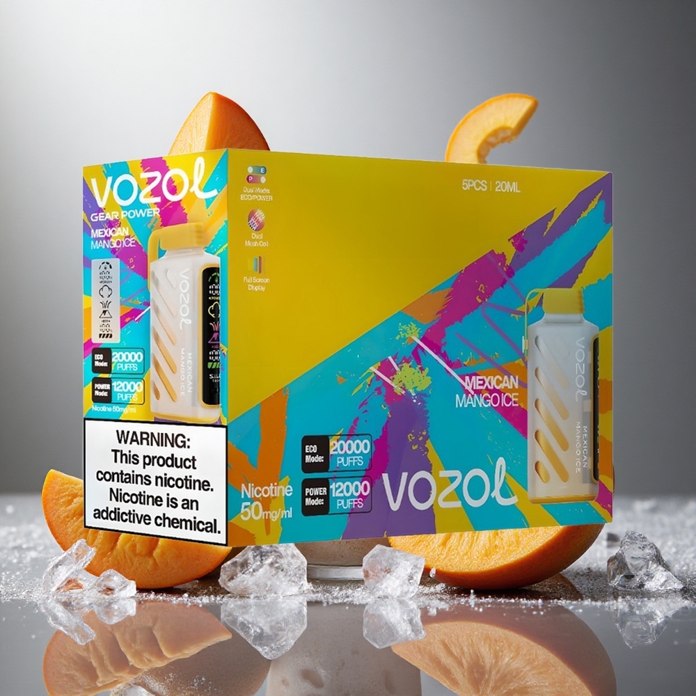 Mexikansk Mango Is VOZOL Gear Power 20000 Puffs Dual Mesh Coil Full Screen Display Sverige grossist