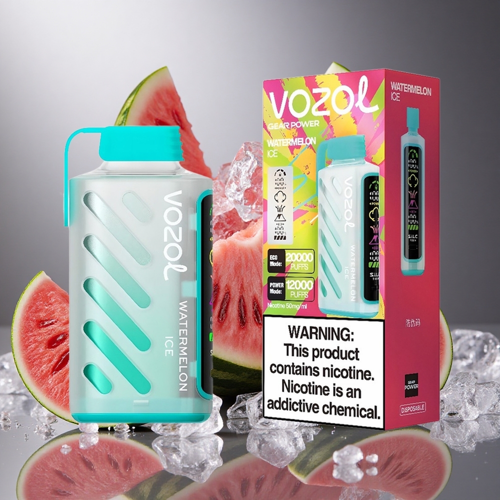 Vattenmelon Is VOZOL Gear Power 20000 Puffs Dual Mesh Coil Full Screen Display Sverige grossist