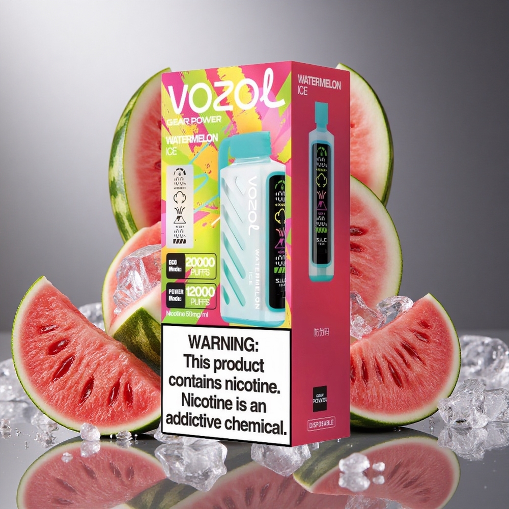 Vattenmelon Is VOZOL Gear Power 20000 Puffs Dual Mesh Coil Full Screen Display Sverige grossist