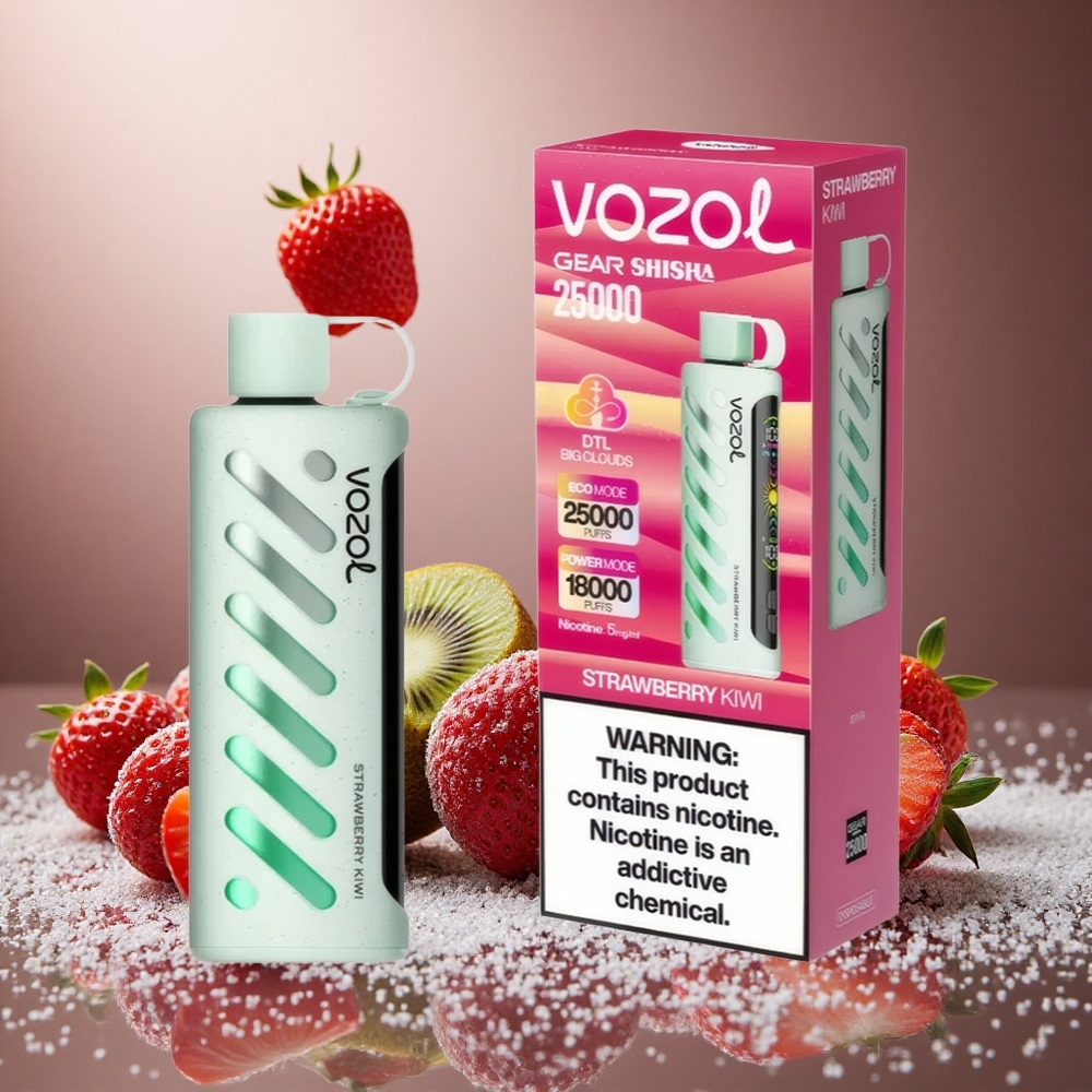 Jordgubb Kiwi VOZOL Gear Shisha 25000 Puffs 1000mAh 5mg/ml Nikotin Sverige grossist