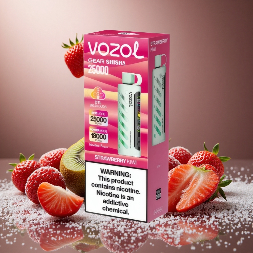 Jordgubb Kiwi VOZOL Gear Shisha 25000 Puffs 1000mAh 5mg/ml Nikotin Sverige grossist